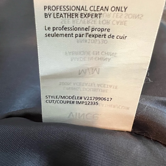 Vince NWT Gray Leather Biker Jacket with Quilted Sleeve Detail - size M - Picture 16 of 16